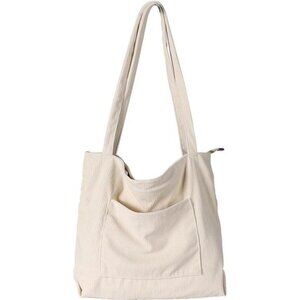 Corduroy Tote Bag for Women Large Shoulder Hobo Bag Work Shopping Casual Purse